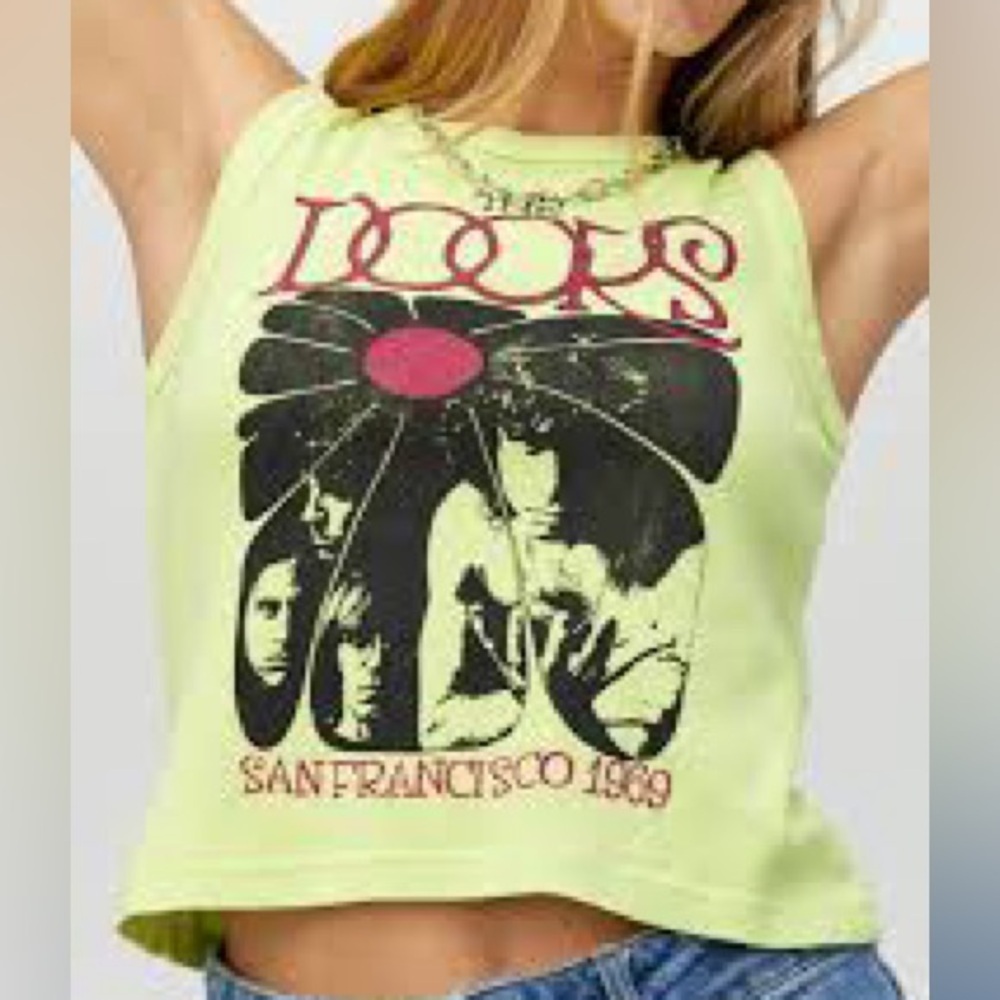 Daydreamer Lime Green The Doors tank- XL